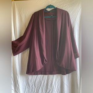 Torrid purple/burgundy open front blazer size 3 or 22/24